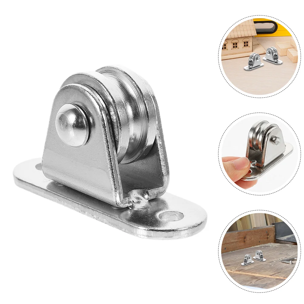 

4 Sets Pulley Single Lifting Fixed Track Wheels for Heavy Iron Swivel Pulleys Rope Wire Roller