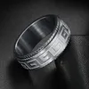 Titanium Steel Ring Decompression Anti-anxiety Rotating Ruyi Great Wall Pattern Fashion Couple Ring Jewelry 2