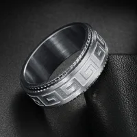 Titanium Steel Ring Decompression Anti-anxiety Rotating Ruyi Great Wall Pattern Fashion Couple Ring Jewelry 2