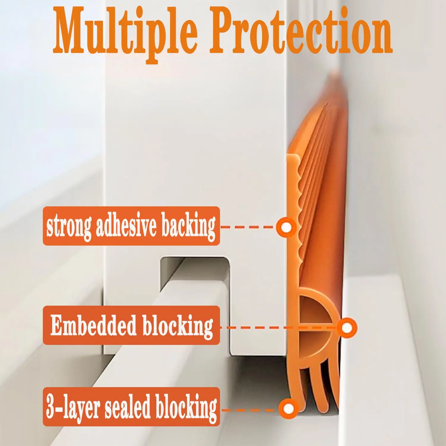 TPE Sliding Window Seal Strip Self Adhesive Triple Sound Insulation Windproof Anti-Cold Door Under Flexible Weatherstrip Tape