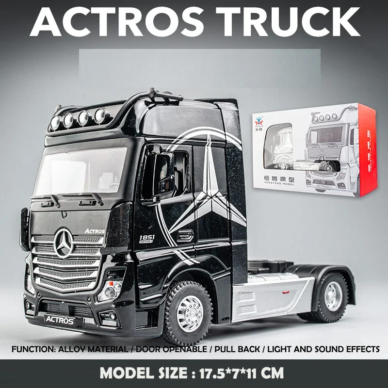 1:36 Mercedes-Benz ACTROS Simulation Alloy Truck Head Model