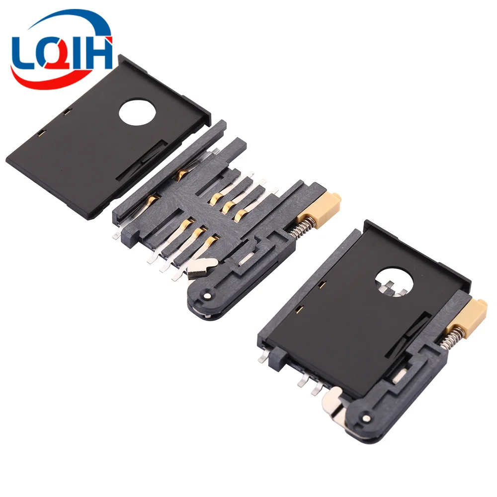 

1PCS SIM Card Holder Drawer Type A Card SIM Card Slot Self Elastic SIM Card Holder Fully Plastic 8P GPS Cassette