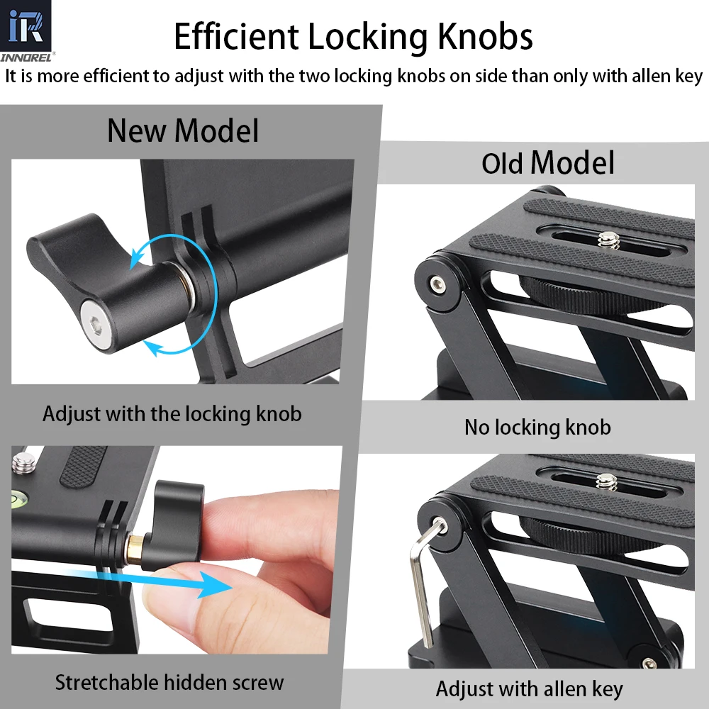 INNOREL ZH7 Z Flex Tilt Tripod Head Aluminum Flexible Panoramic Folding Z Type Head Adjustment Knob for Canon Nikon Sony tripod ball head camera panoramic head