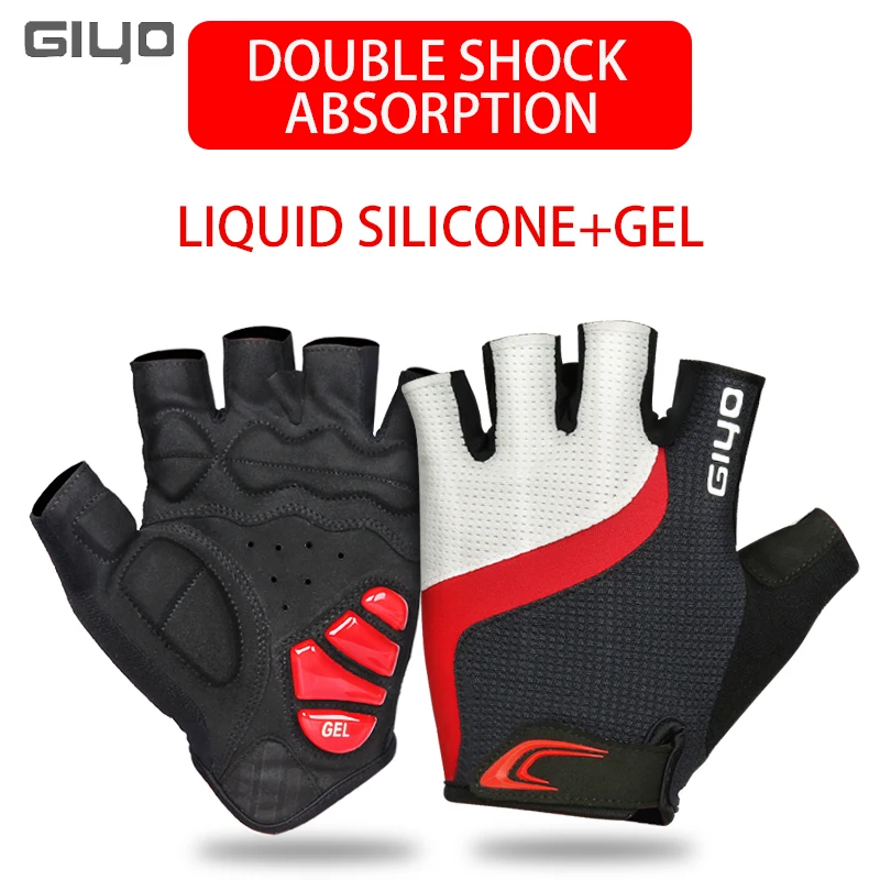 Giyo Cycling Half Finger Gloves Breathable Lycra Fabric GEL Anti-slip Damping MTB Road Bike Gloves Bicycle Fingerless Mitens 5