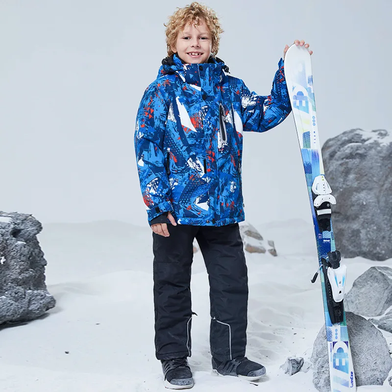 Children clothing Set Thermal Ski Suit Waterproof Pants Jacket Boy Girl Winter Sports Windproof 2pcs