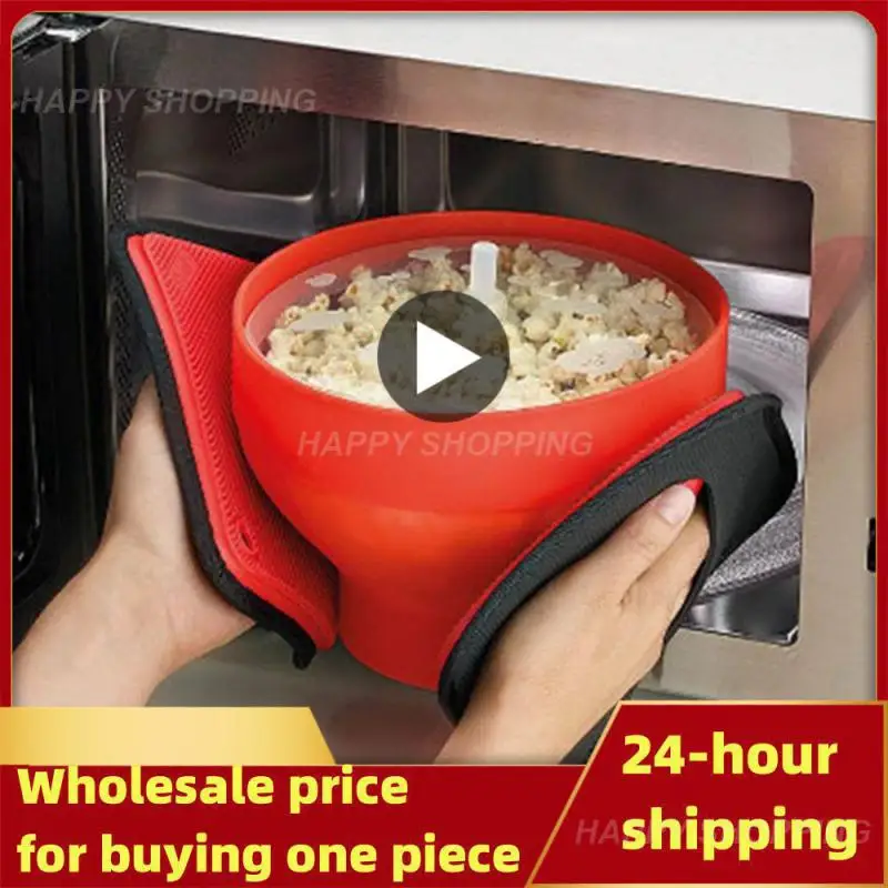 Ciotola Per Popcorn In Silicone Creativo Pieghevole Per La Casa Macchina Per Popcorn Per Microonde Con Coperchio Secchio Per Popcorn Da Forno