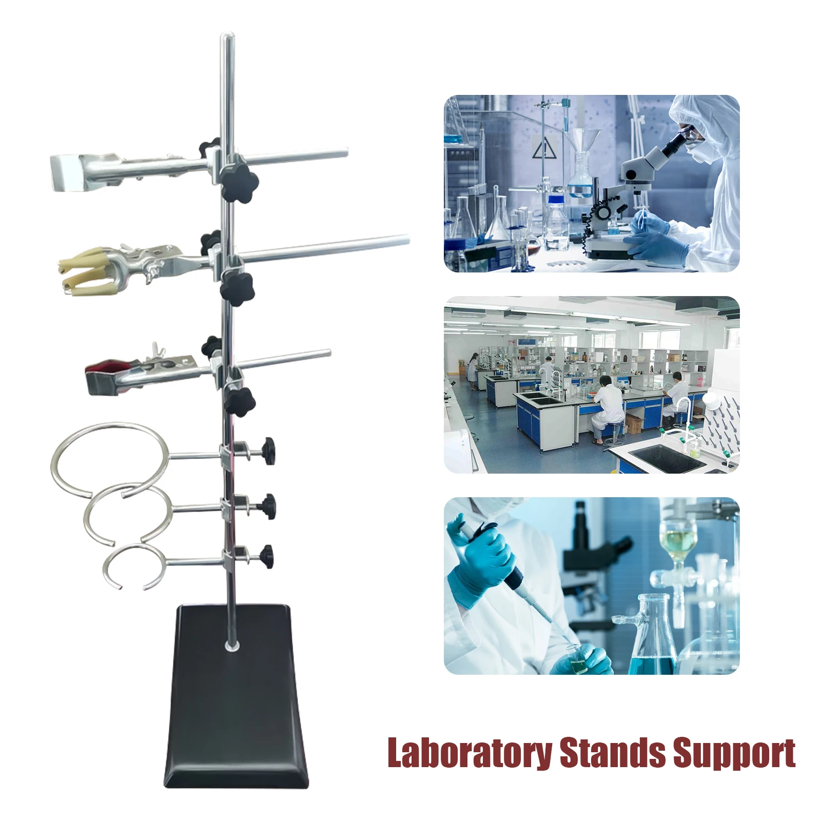 Laboratory Stands Support and Lab Clamp Flask Clamp Condenser Clamp Stands 600mm 52cm laboratory clamp flask platform adjustable height lab retort stands flask support