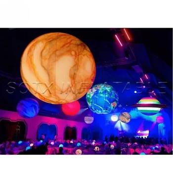 For Party Decoration 2024 Giant Inflatable Moon Earth Balls Led Planet Balloons 9 Solar System Sun Jupiter Saturn Mars Venus 1
