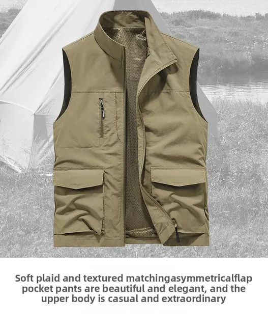 Chaleco Pesca Exterior Chaleco Safari Para Hombre, Múltiples