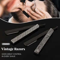 304 Stainless Steel Men's Shaver Straight Edge Barber Razor Knives Manual Beard Shaving Care Replaceable Blades Shavette Gift 1