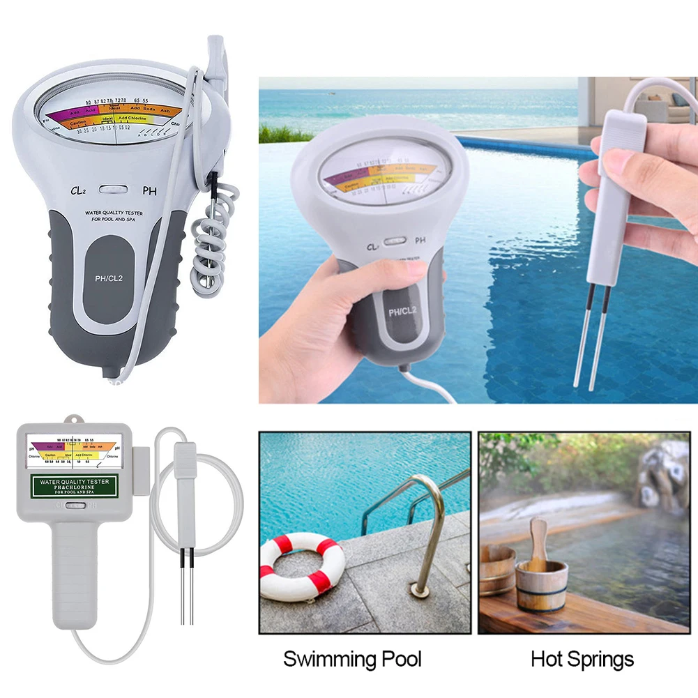

Water Quality Testing Device Professional PH Chlorine Cl2 Level Meter Tester with Probe for Swimming Pool Spa Water Monitor
