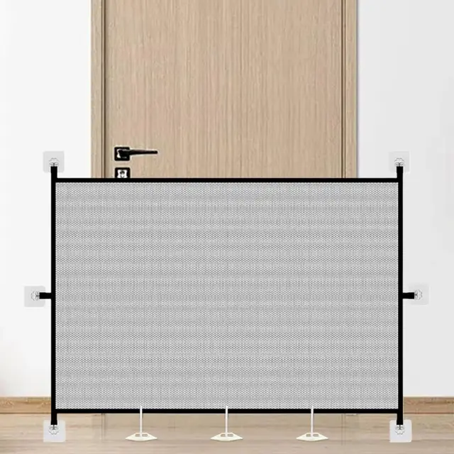 Cat Gate Doorway Gates for Pets Safety Folding Mesh Animals Fence Childproofing for Kitten Bunny Toddler Kitchen Living Room 4