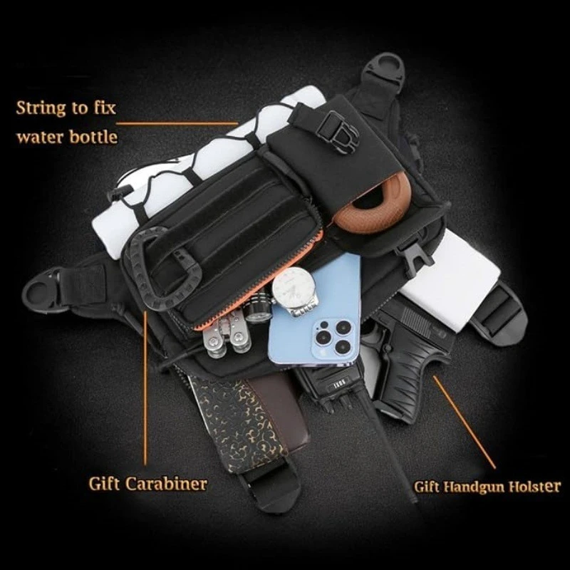 لقطة مقربة لجيوب السترة التكتيكية مصممة للوصول السهل إلى مستلزمات الهواء الطلق.