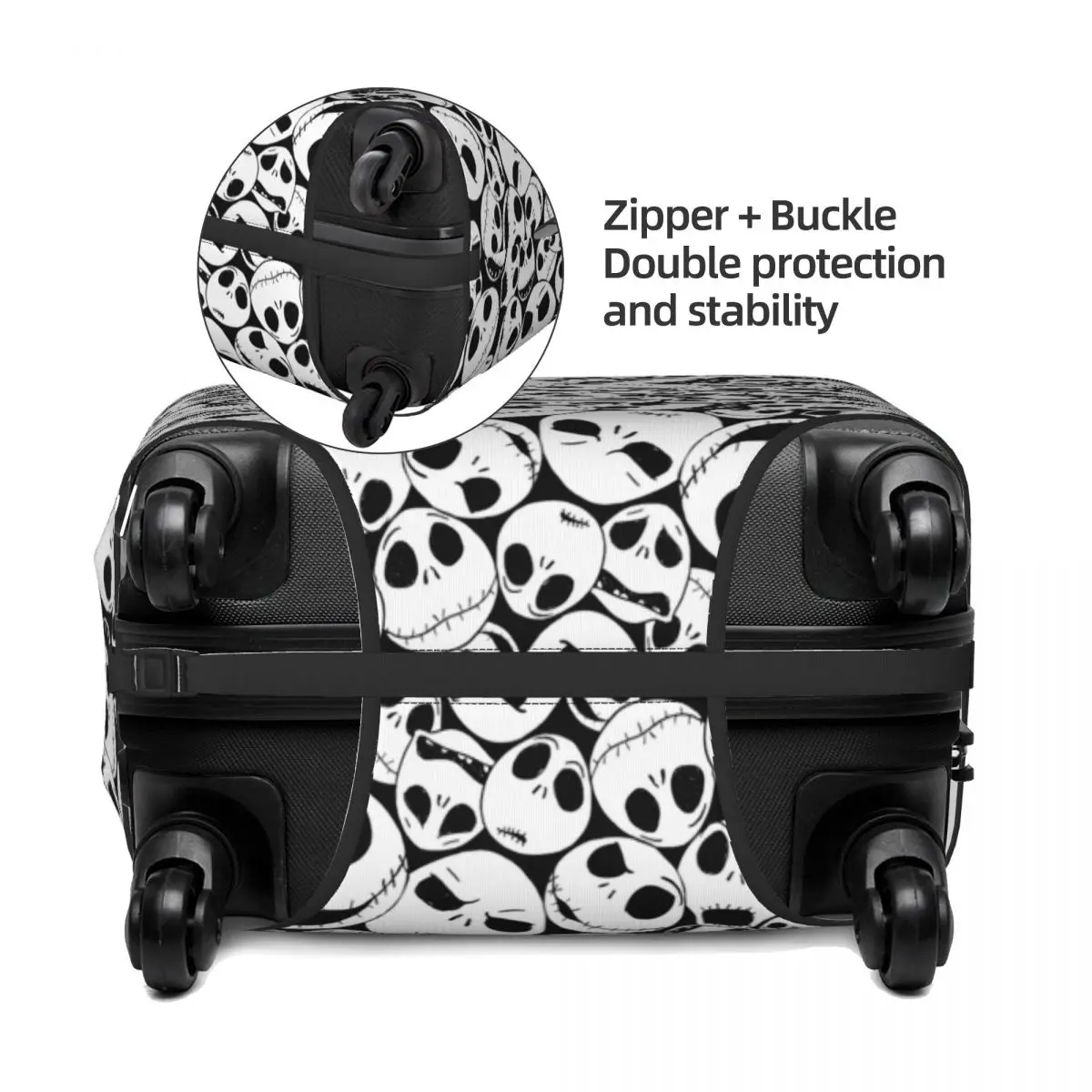 Nightmare Before Christmas Jack Skullington Suitcase Cover Washable Halloween Movie Luggage Covers Protector for 18-32 inch 3