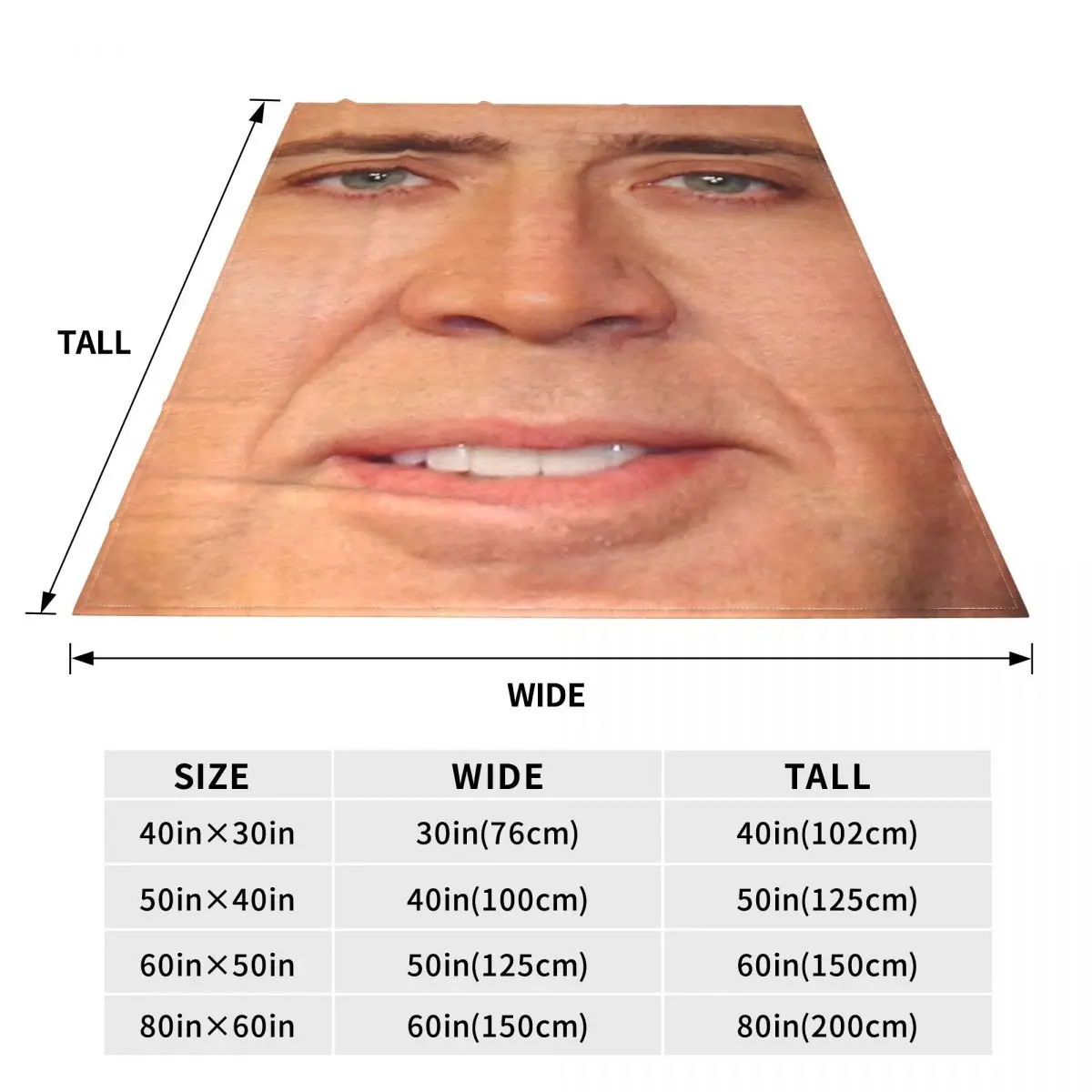 니콜라 케이지 페이스 블랭킷 침구 라운지 텍스타일 장, 울 멋진 통기성 던지기 블랭킷