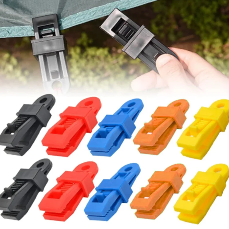 

10PCS Tarpaulin Clip Tent Canopy Clip Buckle Outdoor Wind Rope Clamps Reusable Awning Mountaineering Camping Accessories