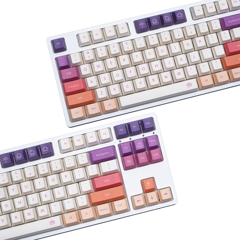 143 Keys/set Carmine Cloud Keycaps PBT Dye Subbed Key Cap Cherry
