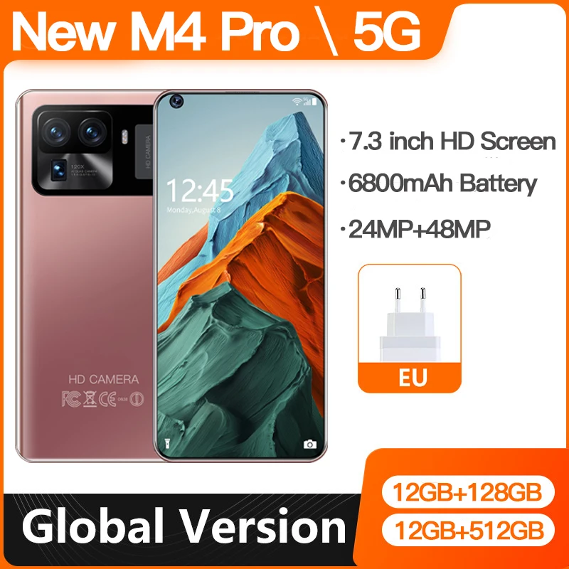 Original Smartphone M4 Pro 7.3inch Celular 6800mAh Mobile Phone 12GB+256GB Handys 6800mAh cell phones quality 5G telefone