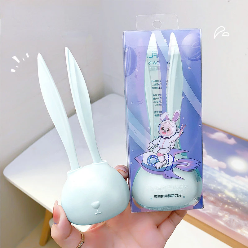 Rabbit Facial Blades Shaping Knifes Eyebrow Trimmers Eye Brow Shaver Safe Face Hair Removal Razor Blades Make Up Tools for Women