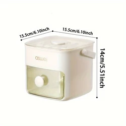 Large Capacity Food Grade Ice Cube Tray and Storage Box (Ivory)