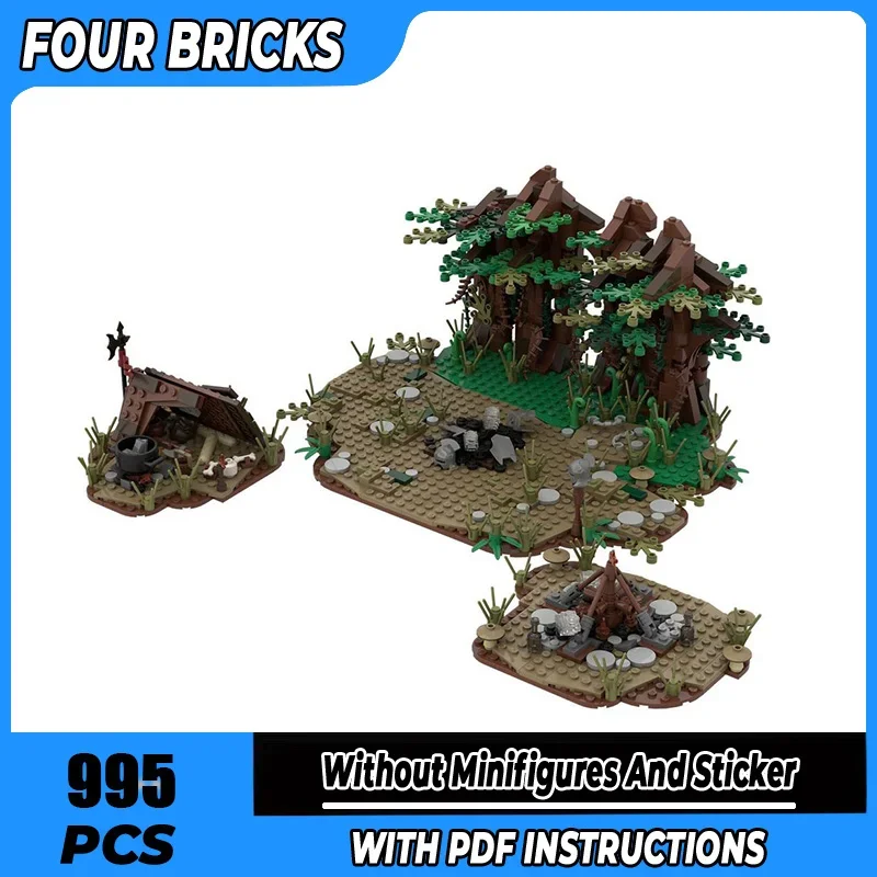 

Волшебные кольца, конструктор Moc для съемки фильма, возле Fangorn, модель технологии, конструктор «сделай сам», сборка, уличный вид, игрушки, подарки для детей