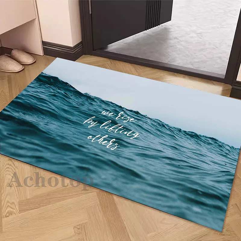 

Ocean Diatom Door Mat Kitchen Floor Mat Bedroom Living Room Long Bedside Area Rug Hallway Soft Washable Carpet Anti Slip