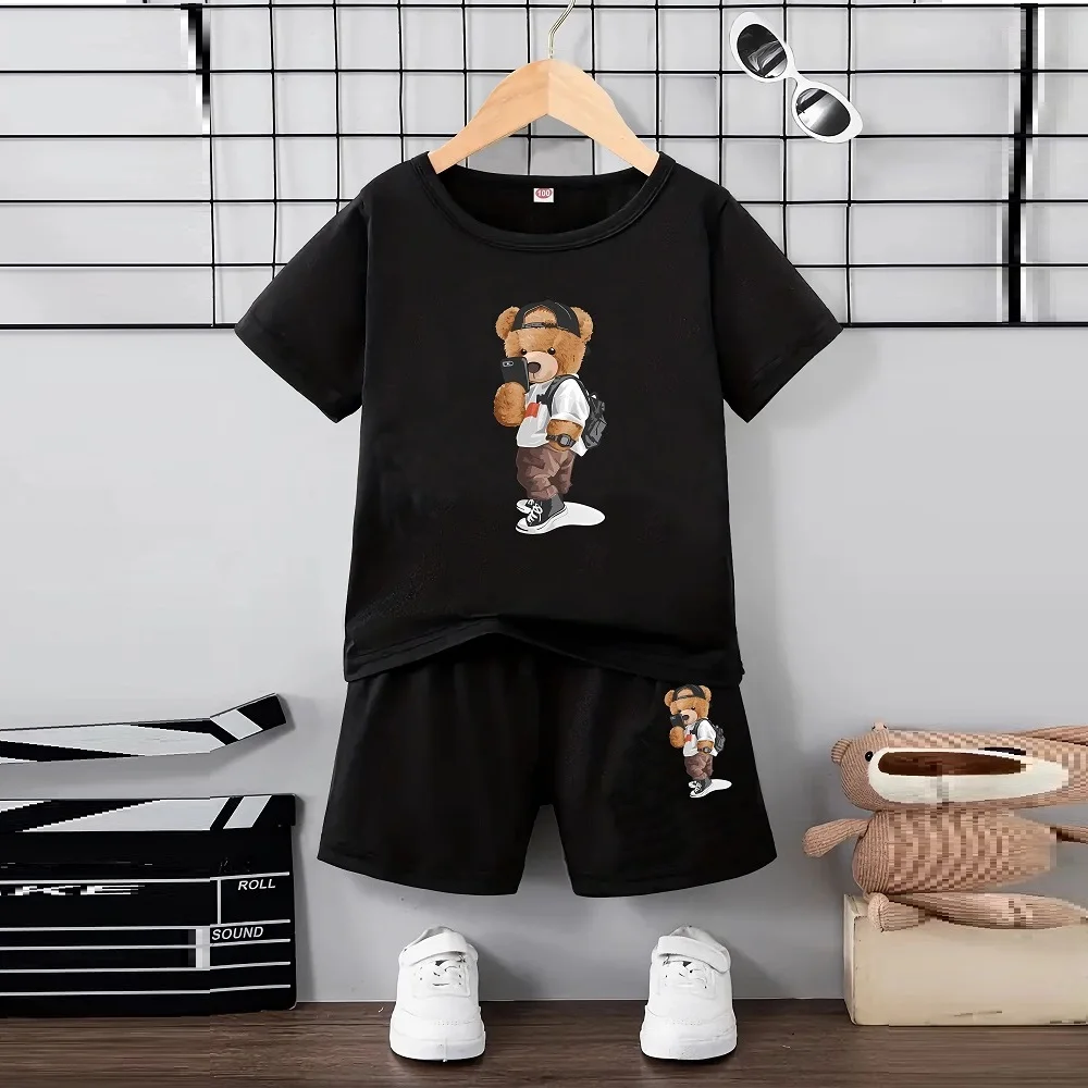 

Summer Baby Girls Clothes Set Children Boy Casual Short Sleeve T-shirts and Shorts 2pcs Suit Kid Top Botton Outfits Tracksuits