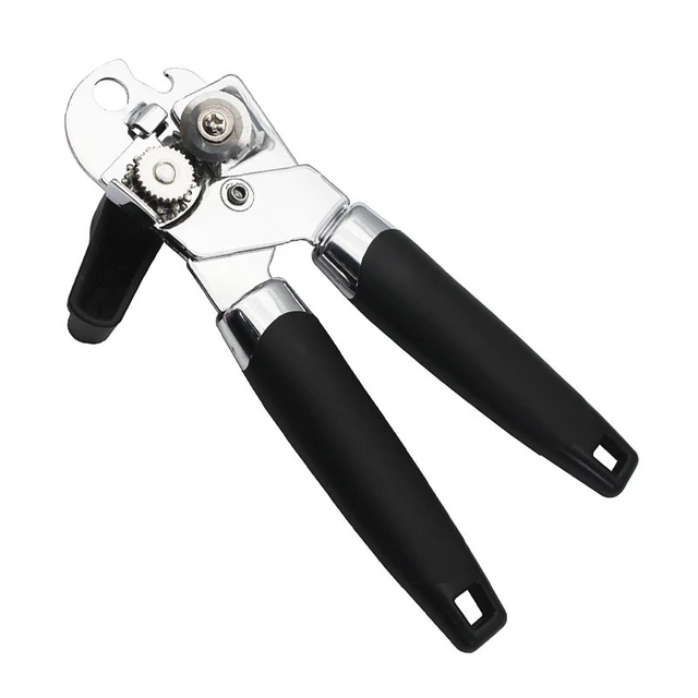 Can Opener Manual, Handheld Strong Heavy Duty Can Opener, Anti-Slip Hand Grip, Stainless Steel Sharp Blade, Ergonomic and Easy to Use, with Large