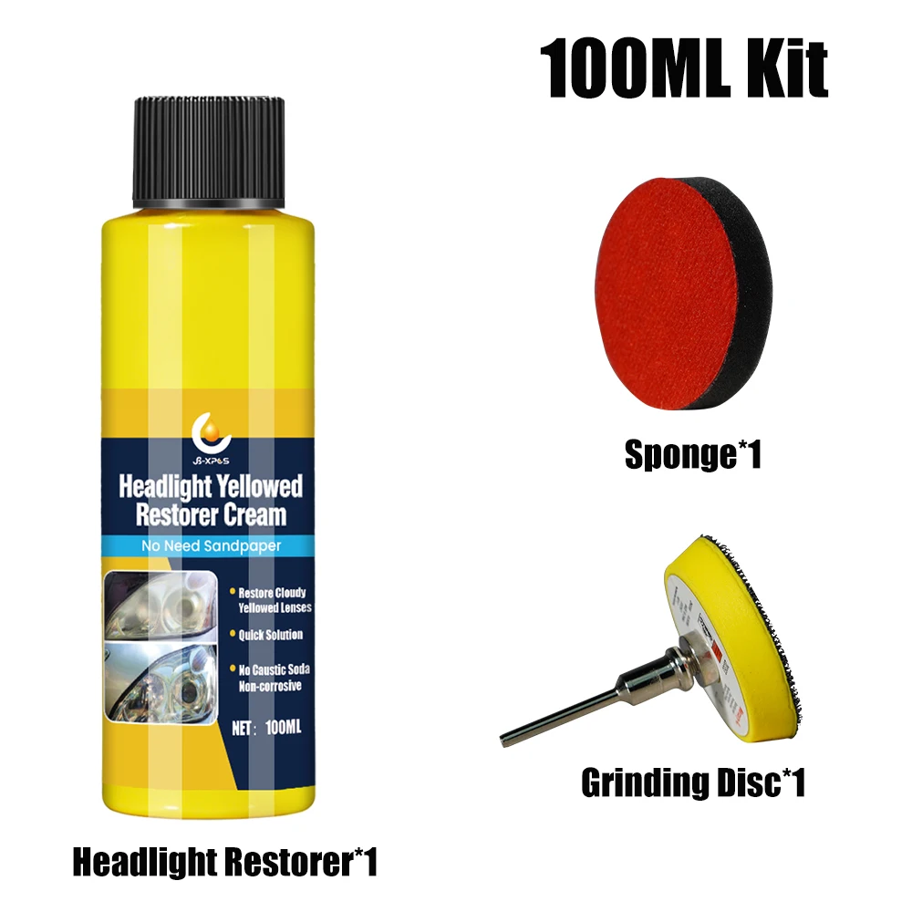 Набір для відновлення автомобільних фар Полірувальник фар Реставратор полірувальної пасти Набір авто фар Воскова шліфування YT109
