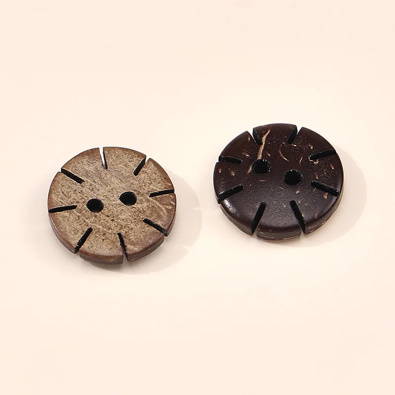 10PCS 천연 코코넛 버튼 자동차 기어 2홀 버튼 재봉 용품 수제 DIY 셔츠 뜨개질 스크랩북 액세서리