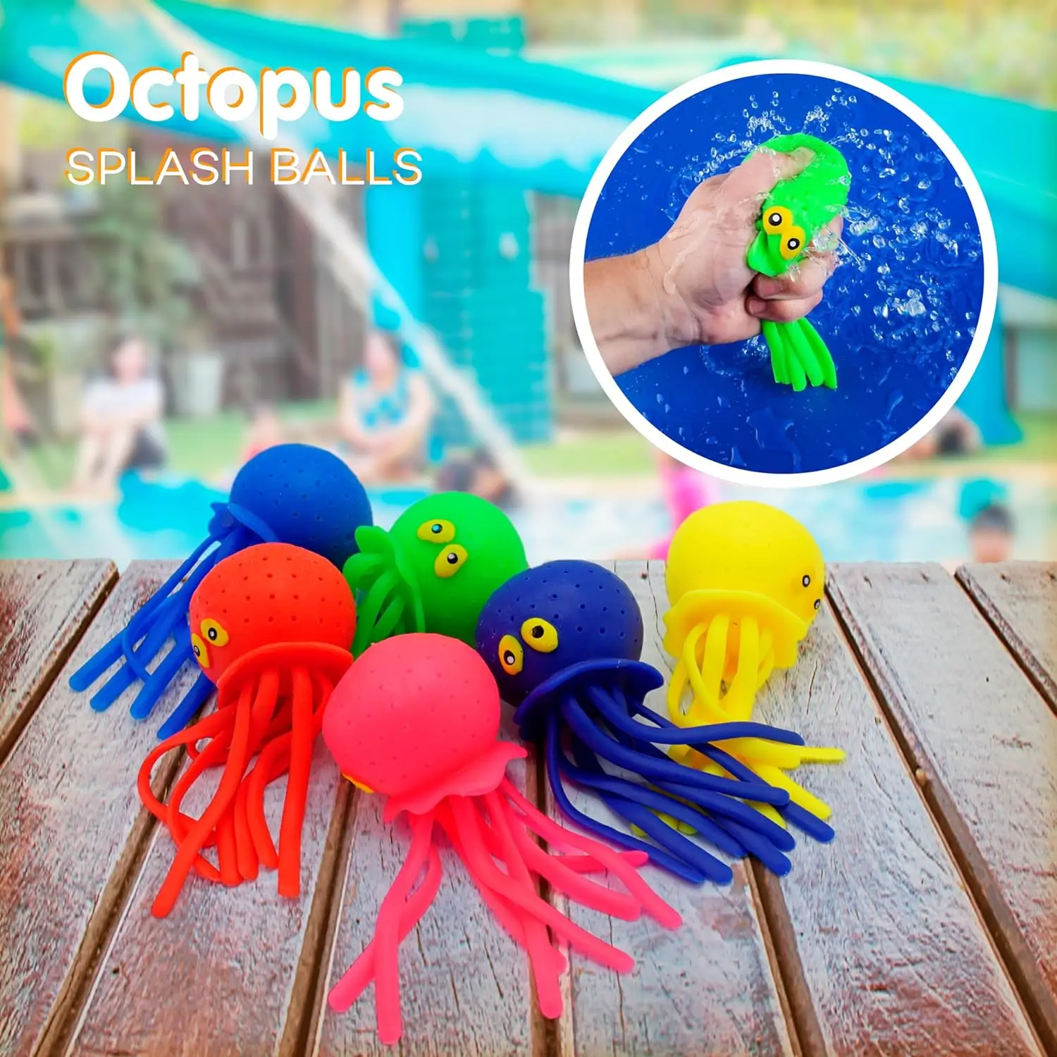 Octopus Water Balls, Kids Bath Toys, Sensory Stress Relief Water Bomb Splash Balls for Kids, Cute Swimming Pool Floating Toys 6