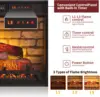 42" Fireplace TV Stand with 23'' Freestanding Electric Fireplace Heater, Remote Control, Adjustable 3D Realistic Flame Level 5