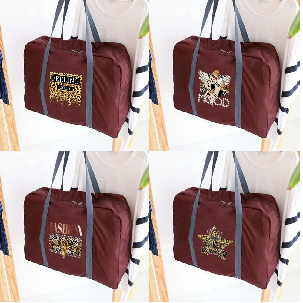 

Portable Luggage Storage bagTravel Bag Unisex Foldable Handbags Organizers Large Capacity Leopard print Travel Accessories