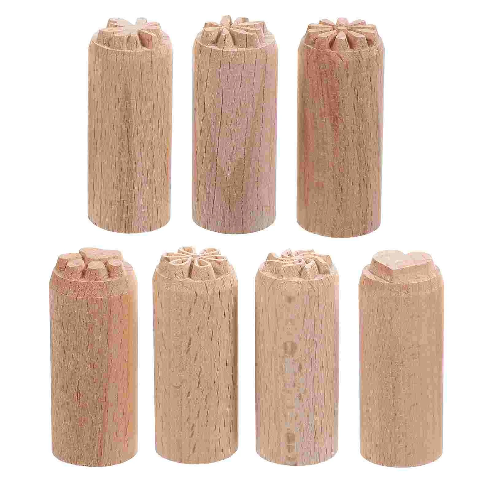 

5pcs/7pcs Hand Carved Wood Pottery Tools Stamps Natural Wood Stamps For DIY Clay Pottery Printing Blocks Clay Tool