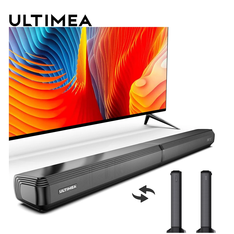 Detachable Bluetooth 2.2ch Soundbar with Adjustable Bass