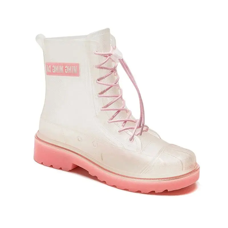 Fashionable Women's Comfortable British Martin Rain Boots Non-slip Wear-resistant Thickened Casual Outdoor Low-top Water Shoes