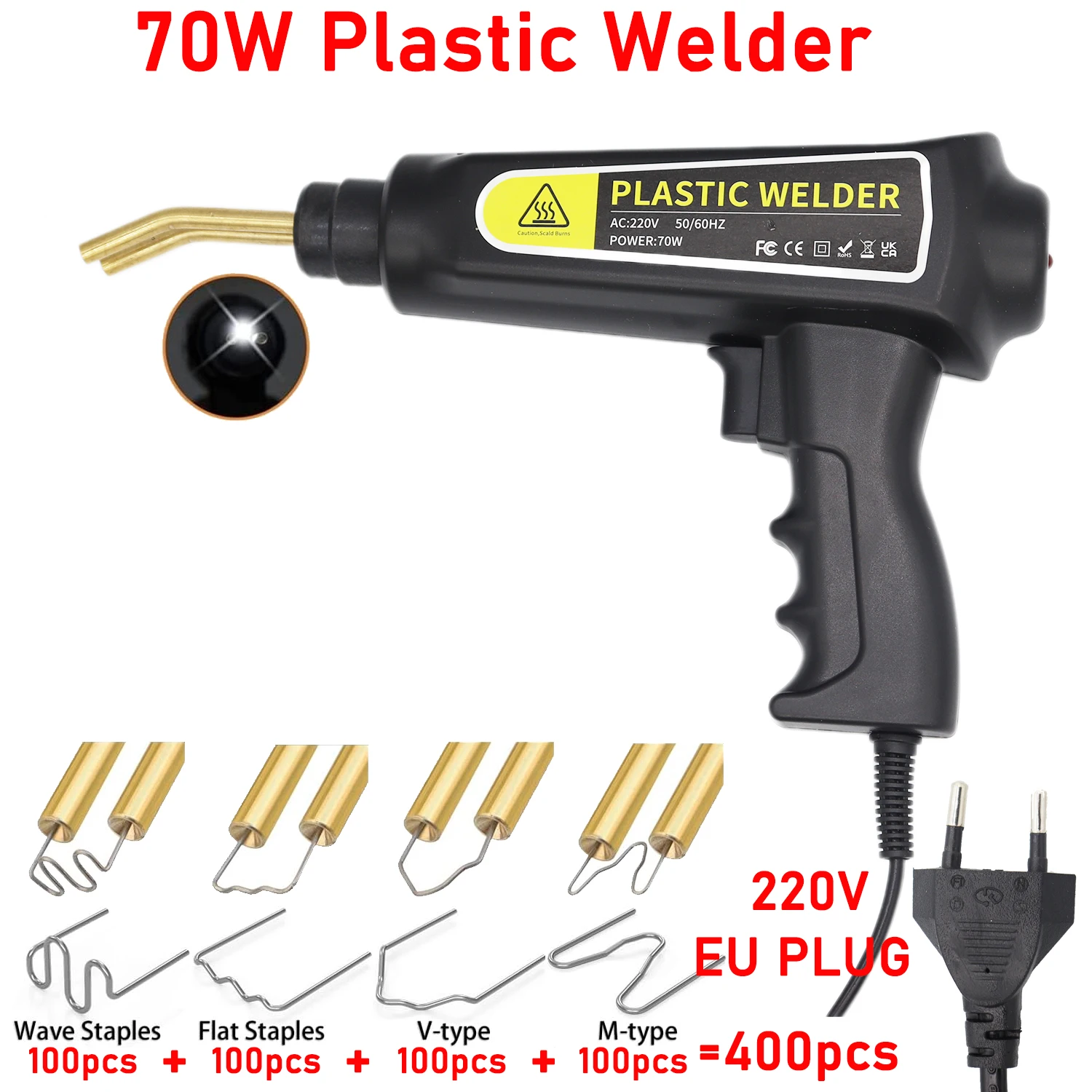 Plastic Welder 70W Plastic Welding Hot stapler carBumper Repair Kit Welding Machine welding Gun
