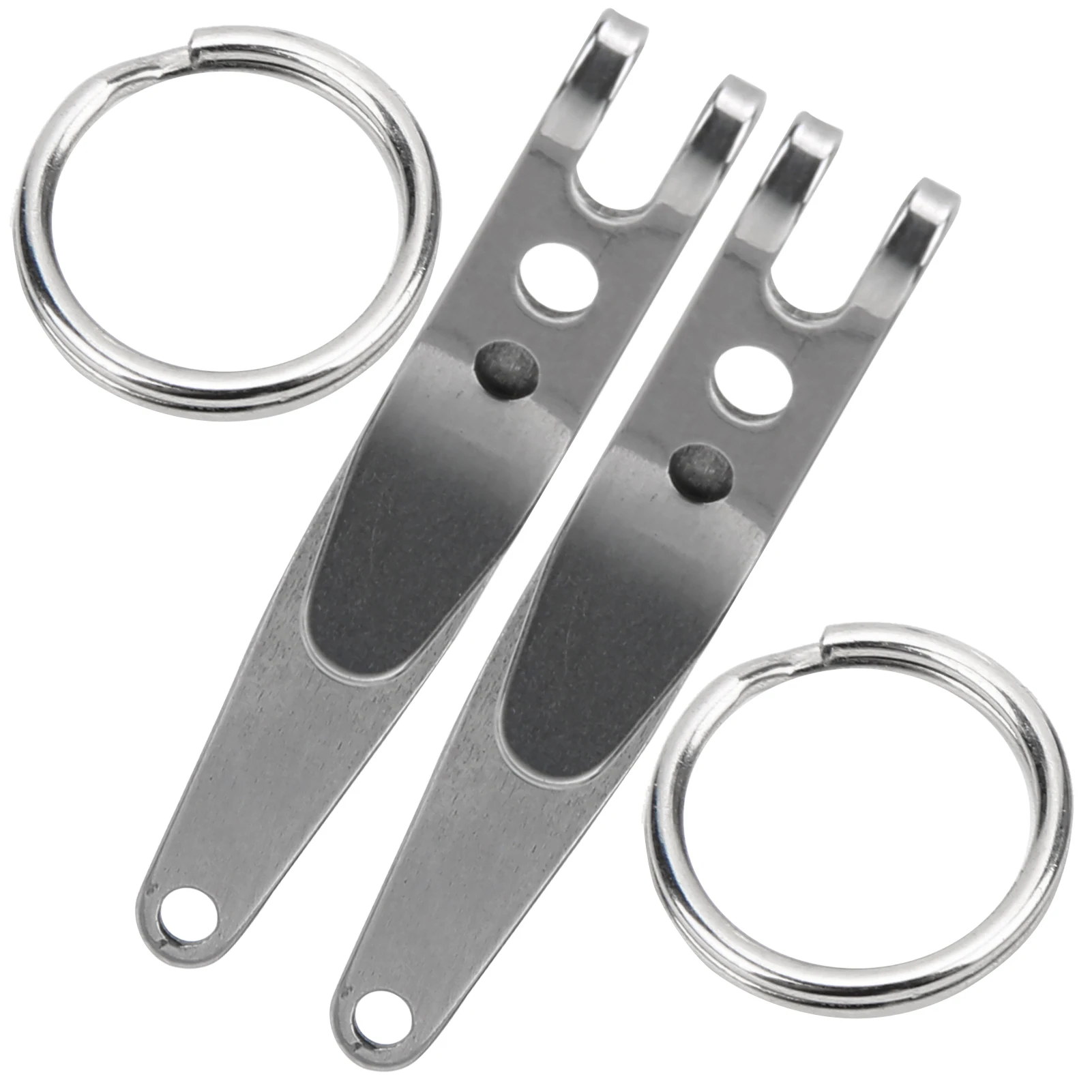 2Pcs Outdoor Belt Clip Stainless Steel Suspension Pocket Clip Key Holder Keychain Mini Suspension Pocket