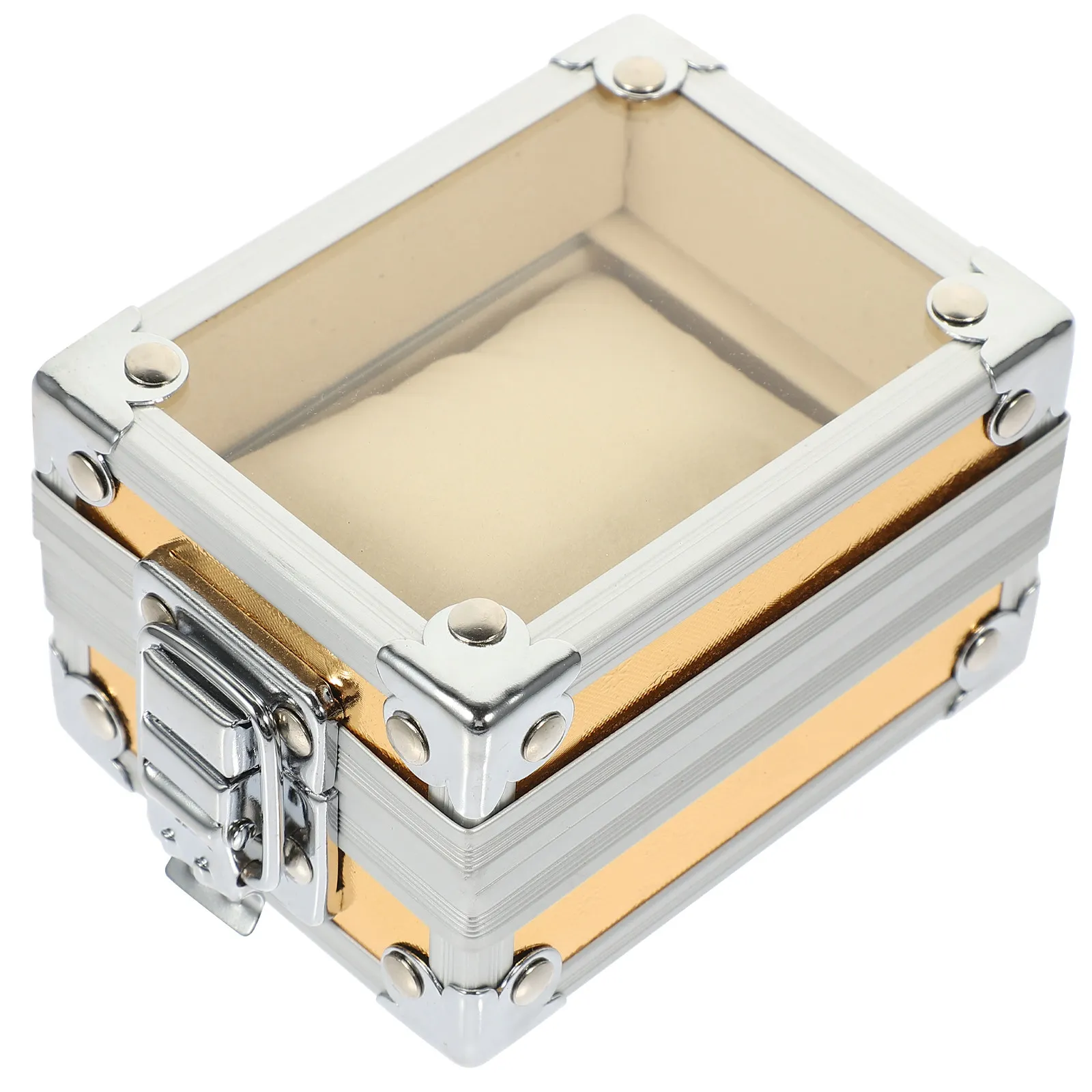 단일 그리드 스테인레스 스틸 시계 상자 투명 뚜껑 여행용 시계 보관 케이스 남성 여성을 위한 선물 정리함 책상용