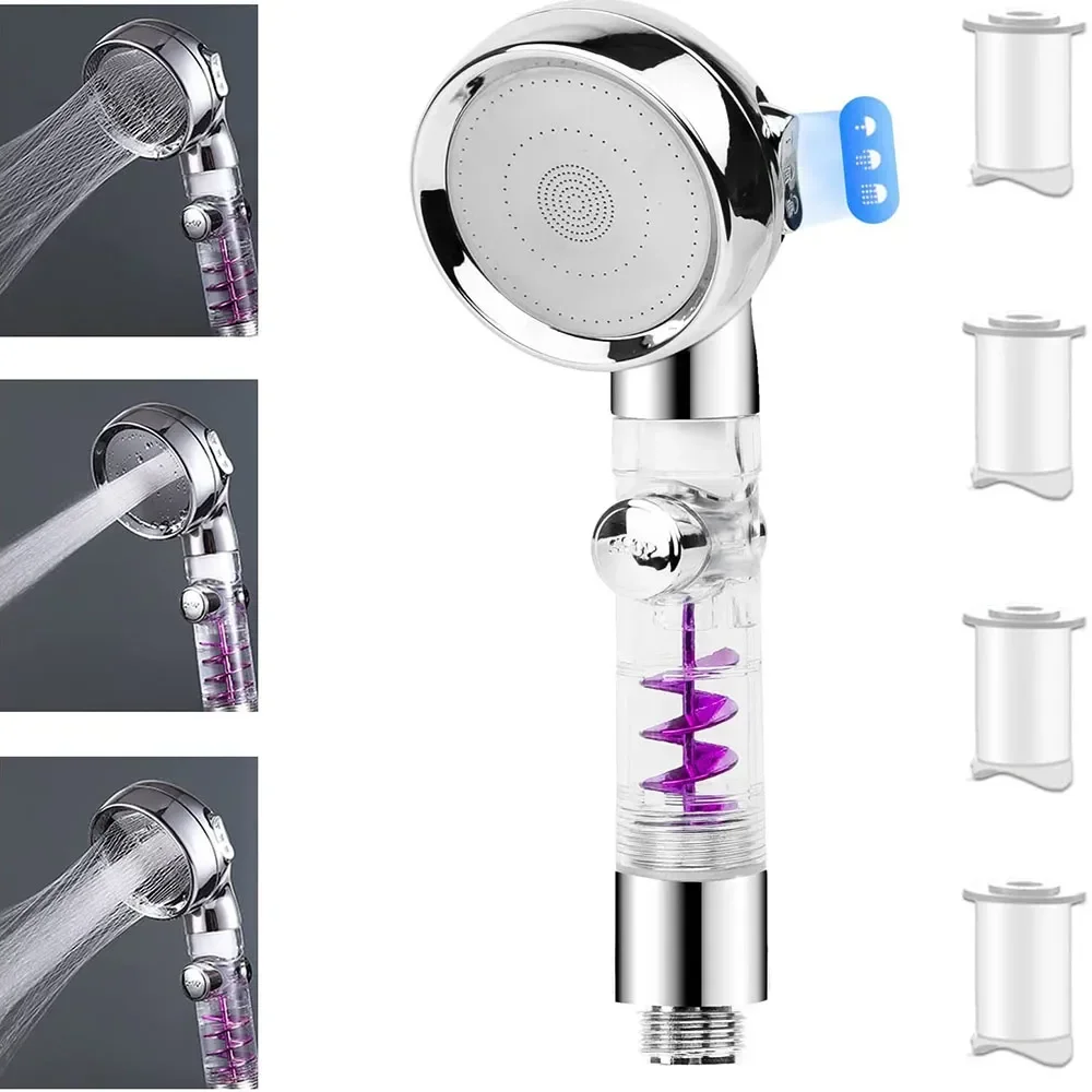 3-function Turbo Handle SPA Shower Head Rainfall Switch on/Off Button Water Saving shower head,shower nozzle