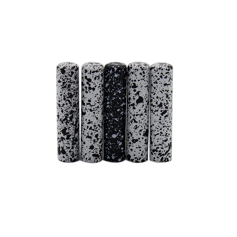 Coolstring 4.6*20mm Speckle Rope End White/Black Ink Dots Shoelace Tip Canvas Snkeaker Boot Cord Head Replacement Easy Installed