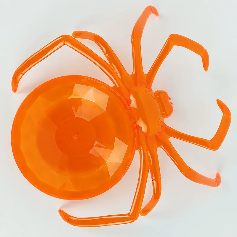 1PC Spider Fruit Plate Halloween Home Decor Plastic Spider Dessert Plate Cake Fruit Plate Snack Plate Atmosphere Decoration Prop