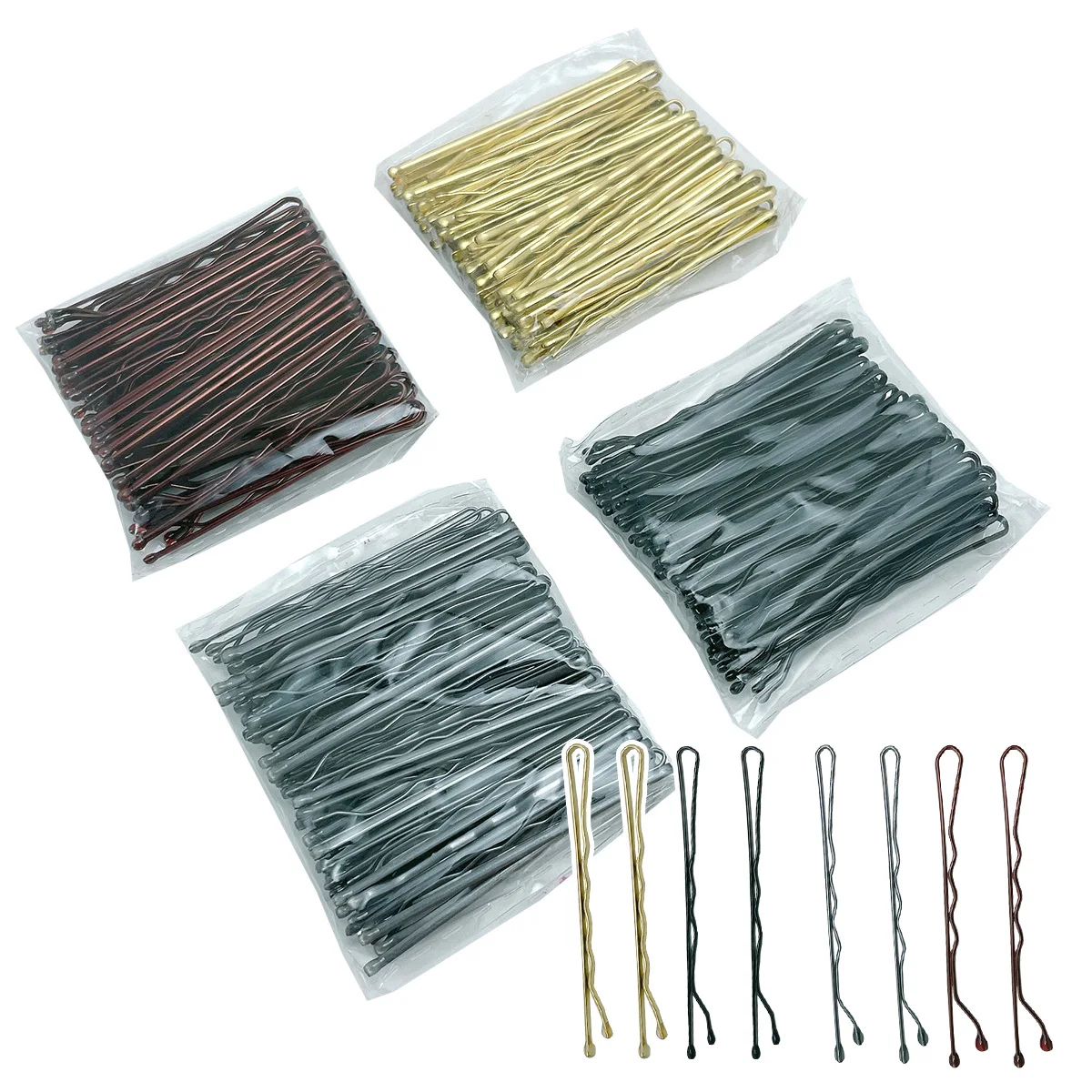 Liga Wave Bobby Pin para mulheres e meninas, ouro e preto grampos de cabelo, grampo de cabelo simples, presilha para a noiva, casamento penteados ferramenta, penteados, 5cm, 50-150pcs