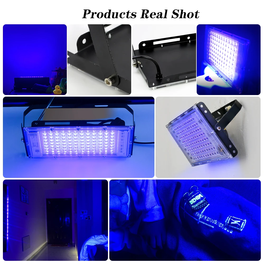 395nm 400nm LED UV Floodlight 220V Ultraviolet 50W 100W 150W Fluorescent Party Disco Stage Light