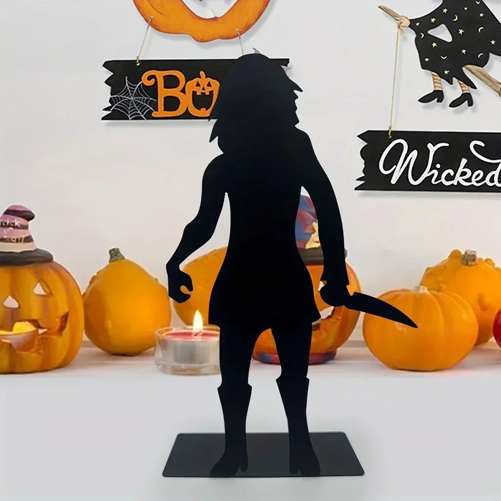 

Hello Young Halloween Desktop Shadow Figure home decor Halloween Decoration Horror Movie Character Zombie Tabletop Figure Garden
