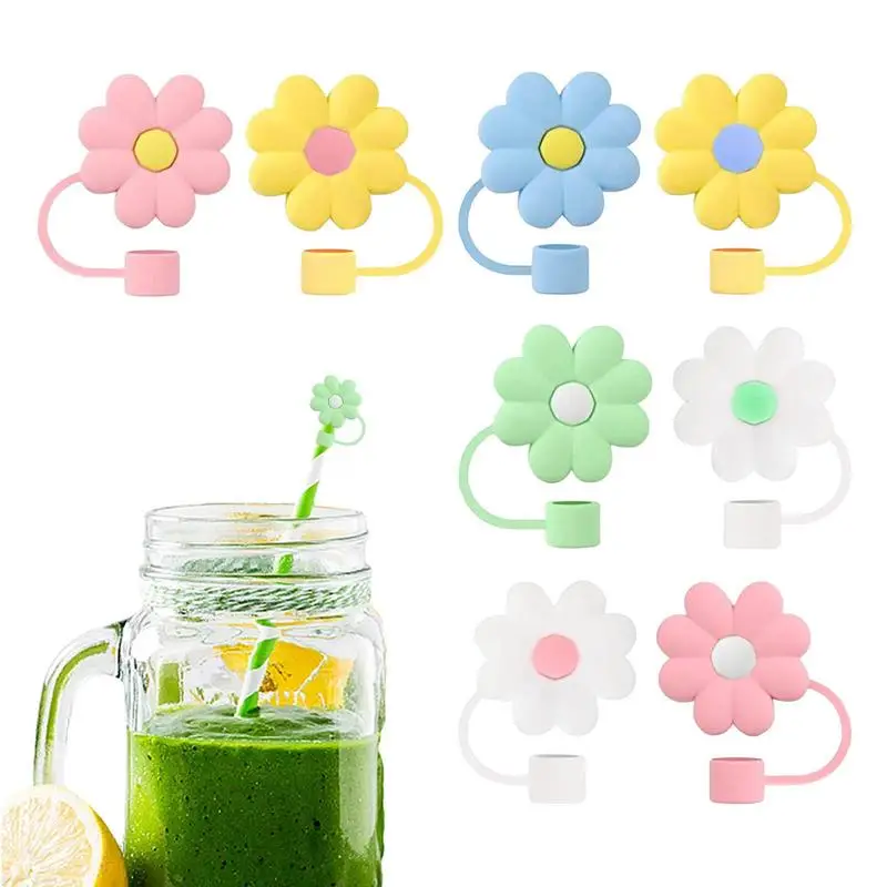 

Silicone Straw Covers Reusable Drinking Straw Plug Airtight Drinking Dust Cap Glass Cup Accessories Water Bottle Straw Plug