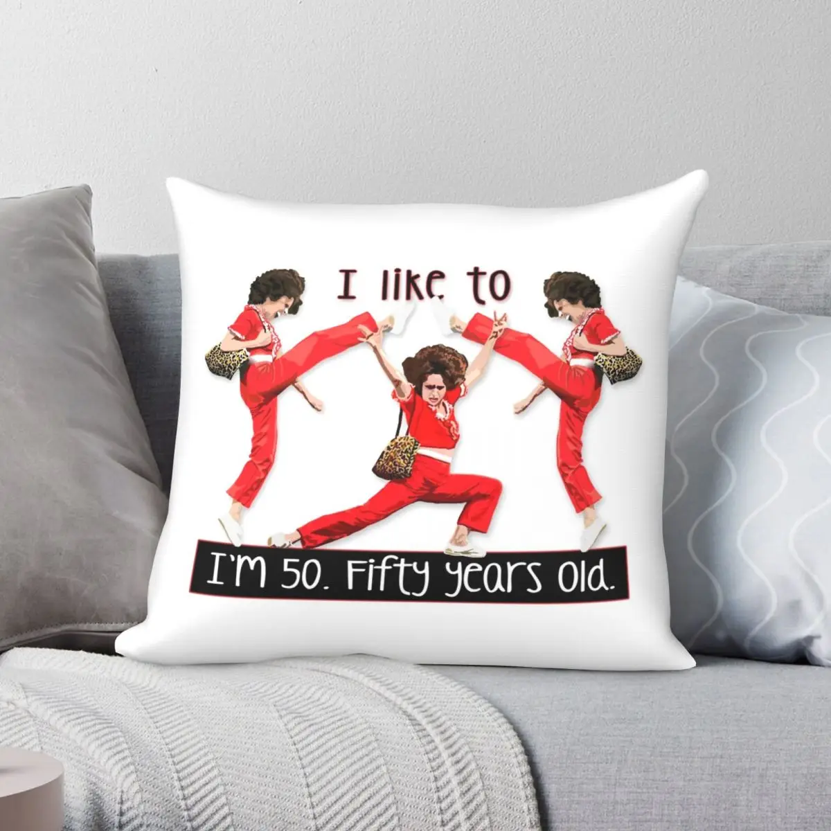

Im 50 Fifty Years Old Square Pillowcase Polyester Linen Velvet Creative Zip Decor Throw Pillow Case Room Cushion Cover 18"