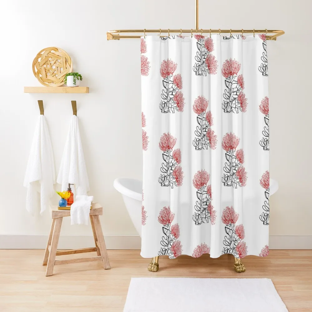 

Ohia Lehua Original Calligraphy Artwork Shower Curtain Window Cover Curtain