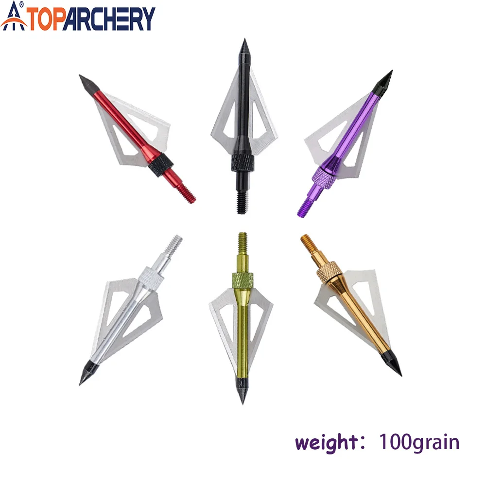 

Toparchery 100Grain 7.2cm Three-blade Steel Arrow Heads Recurve /compound Bow Outdoor Hunting Shooting Accessories 6/12/24pcs