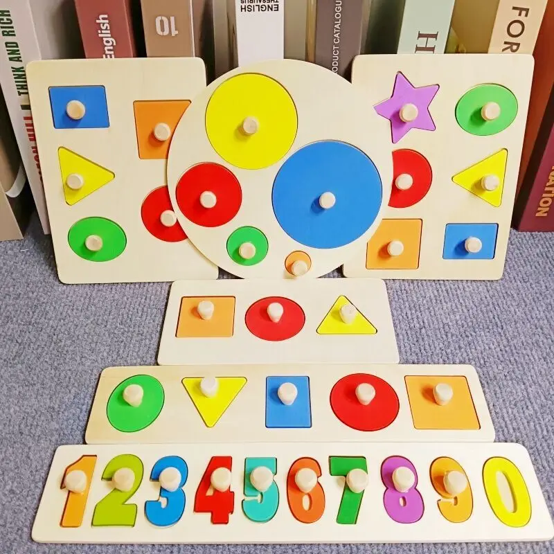 Wooden Puzzle Montessori Toy for Baby 2 6Y Kid Geometric Shape Color Sorter Puzzle Matching Game Children Early Educational